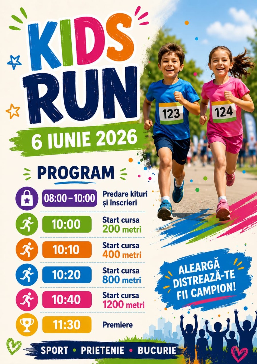 Programul Kids Run din 6 iunie 2026